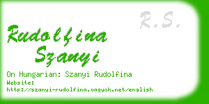 rudolfina szanyi business card